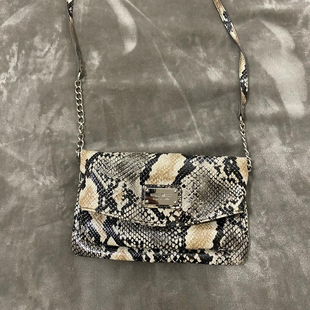 Faux snakeskin purse